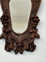 Ozolkoka sienas spogulis ar krāšņiem ziedu kokgriezumiem — Jūgendstilā (Antique Oak Wall Mirror with Floral Carvings in Jugendstil) (4137) - Image 9