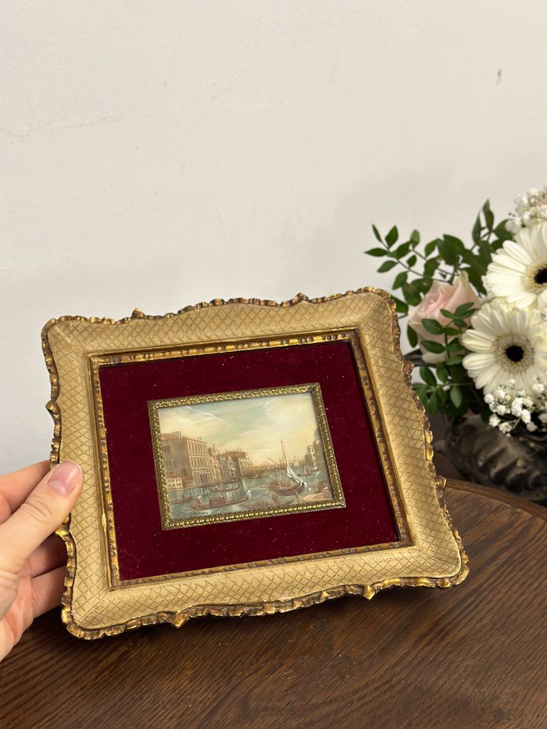 Miniatūra Glezniņa ar Venēcijas Skatu, Viegla Pēc Svara (5328) - Image 1