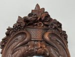 Ozolkoka sienas spogulis ar krāšņiem ziedu kokgriezumiem — Jūgendstilā (Antique Oak Wall Mirror with Floral Carvings in Jugendstil) (4137) - Image 10