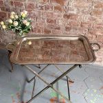 antique silver butler tray table