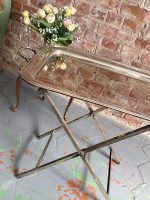 Antīks apsudrabots servējamais galdiņš ar lielu paplāti un statīvu — Bīdermeijera stilā (antique silver butler tray table) (6612) - Image 2