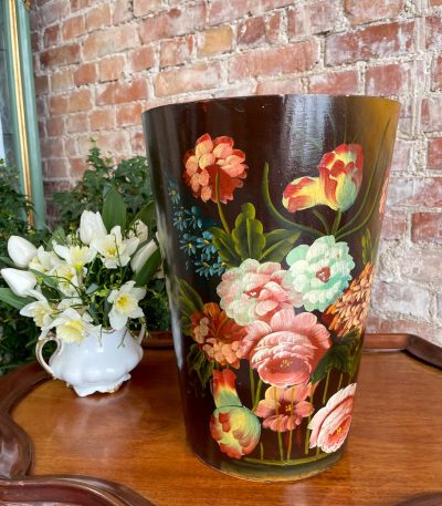 Træ parasolholder med blomstermaling (3108)