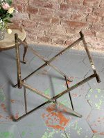 Antīks apsudrabots servējamais galdiņš ar lielu paplāti un statīvu — Bīdermeijera stilā (antique silver butler tray table) (6612) - Image 8