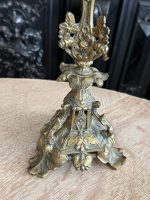 Bronzas Svečturu Pāris Četrām Svecēm ar Tulpju Ornamentiku — Historicisms, Francija/Beļģija, 19.gs. (5818) - Image 14