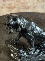 Art Deco Black Lion Figure (7065) - Image 3