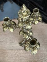 Bronzas Svečturu Pāris Četrām Svecēm ar Tulpju Ornamentiku — Historicisms, Francija/Beļģija, 19.gs. (5818) - Image 5