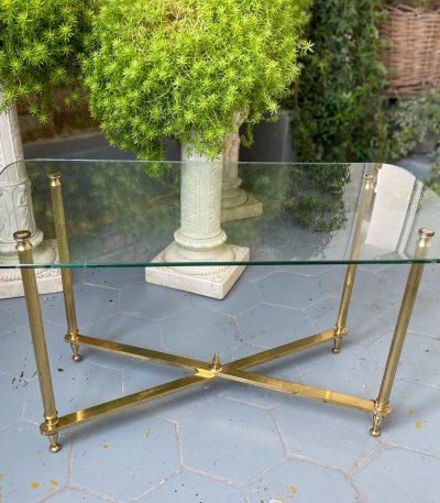 Kaffebord, glasbord med gulddetaljer (2703)