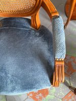 Fauteuil Krēsli ar Cannage Sietu un Zilu Samtu — Luija XVI stils, Francija, 20.gs. (6580) - Image 12