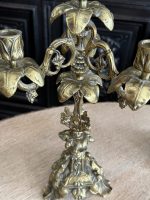 Bronzas Svečturu Pāris Četrām Svecēm ar Tulpju Ornamentiku — Historicisms, Francija/Beļģija, 19.gs. (5818) - Image 15