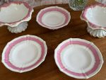 porcelāna servējamo šķīvju komplekts, uzkodām, 5gab šķīvji uz "kājiņu" (5936) - Image 6