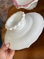 porcelāna servējamo šķīvju komplekts, uzkodām, 5gab šķīvji uz "kājiņu" (5936) - Image 16