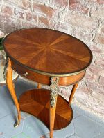 Antique wooden side table with drawer and bronze details — Louis XV style (6485) - Image 11