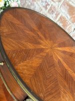 Antique wooden side table with drawer and bronze details — Louis XV style (6485) - Image 14