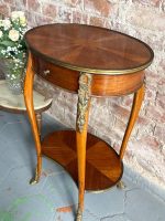 Antique wooden side table with drawer and bronze details — Louis XV style (6485) - Image 3