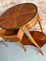 Antique wooden side table with drawer and bronze details — Louis XV style (6485) - Image 10
