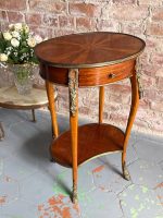 Antique wooden side table with drawer and bronze details — Louis XV style (6485) - Image 2