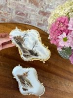 2gab mazi, porcelāna šķīvīši uzkodām ar dabas skatiem (5877)