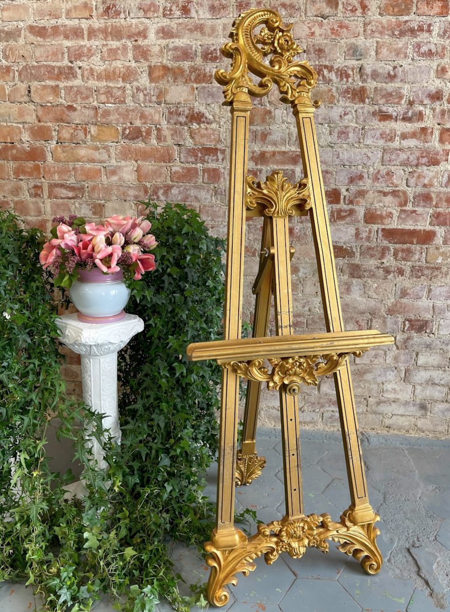 Gilded easel rococo carved crest