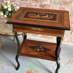 Exquisite Napoleon III style inlaid side table with bronze mounts