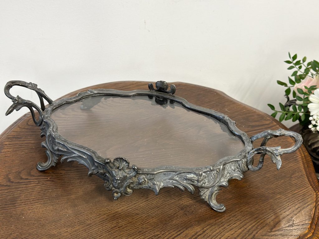 IMG_9107 antique silver glass mirror tray platter