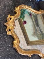 Grezns Antīka Stila Sienas Spogulis ar Fasetu Zeltītā Rokoko Rāmī (antique gold bevelled wall mirror) — Spoguļu un interjera māksla, (6427) - Image 6
