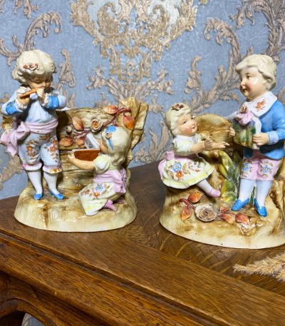 Porcelænsfigur beholdere, fine detaljer, 2 stk