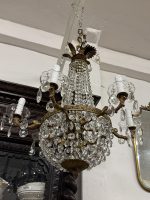lustra ar kristāliem, vidēja izmēra, 10 spuldzēm (6 spuldzes ārpusē, 4 spuldzes iekšpusē aiz kristāliem), vidēji smaga (6672) - Image 2