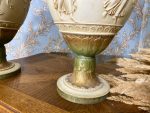 Lielas porcelāna vāzes, bēšā, zaļā un zelta krāsā, 2 gab (377) - Image 9