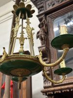 Griestu Lampa ar Zaļiem Metāla Elementiem, 5 Spuldzes, Vidēja Izmēra, Viegla Pēc Svara (5528) - Image 7
