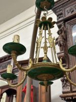 Griestu Lampa ar Zaļiem Metāla Elementiem, 5 Spuldzes, Vidēja Izmēra, Viegla Pēc Svara (5528) - Image 4