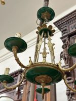 Griestu Lampa ar Zaļiem Metāla Elementiem, 5 Spuldzes, Vidēja Izmēra, Viegla Pēc Svara (5528) - Image 5