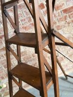 Saliekamās bibliotēkas koka trepes — vēlīnā historisma stilā (Antique Folding Wooden Library Steps in Late Historicism Style) (6482) - Image 9