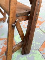 Saliekamās bibliotēkas koka trepes — vēlīnā historisma stilā (Antique Folding Wooden Library Steps in Late Historicism Style) (6482) - Image 10