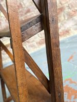 Saliekamās bibliotēkas koka trepes — vēlīnā historisma stilā (Antique Folding Wooden Library Steps in Late Historicism Style) (6482) - Image 8