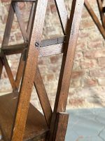 Saliekamās bibliotēkas koka trepes — vēlīnā historisma stilā (Antique Folding Wooden Library Steps in Late Historicism Style) (6482) - Image 14