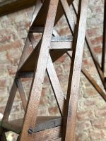 Saliekamās bibliotēkas koka trepes — vēlīnā historisma stilā (Antique Folding Wooden Library Steps in Late Historicism Style) (6482) - Image 17