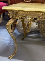 Metal Coffee Table with Onyx Top, Medium Size, Top Glued from Two Parts (6226) - Image 15