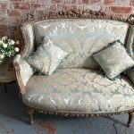 Luksuriøs to-personers sofa i blå nuancer — Louis XV rokoko-stil, (Antik