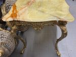 Metal Coffee Table with Onyx Top, Medium Size, Top Glued from Two Parts (6226) - Image 8