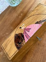 Antique Hand Painted Wooden Box with Lock and Key - Inlaid Style (5988) - Image 6