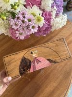Antique Hand Painted Wooden Box with Lock and Key - Inlaid Style (5988) - Image 2