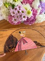 Antique Hand Painted Wooden Box with Lock and Key - Inlaid Style (5988) - Image 5