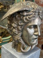 Set — Bronzefigur ''Medusa'' in Silberton + Betonsäule/Sockel (6314) – Bild 7