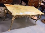 Metal Coffee Table with Onyx Top, Medium Size, Top Glued from Two Parts (6226) - Image 3