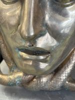 Set — Bronzefigur ''Medusa'' in Silberton + Betonsäule/Sockel (6314) – Bild 19