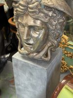 Set — Bronzefigur ''Medusa'' in Silberton + Betonsäule/Sockel (6314) – Bild 12
