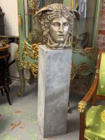 Set — Bronzefigur ''Medusa'' in Silberton + Betonsäule/Sockel (6314) – Bild 11