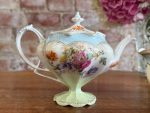 Grezna antīka plānā porcelāna tējas / kafijas servīze ar roku apgleznotiem ziediem — XIX gs. beigas / XX gs. sākums (5891) - Image 3