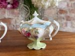 Grezna antīka plānā porcelāna tējas / kafijas servīze ar roku apgleznotiem ziediem — XIX gs. beigas / XX gs. sākums (5891) - Image 6