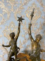 Speltera figūru pāris, sieviete un vīrietis ar ērgli, "LA NUIT", "LE JOUIR" (384) - Image 5